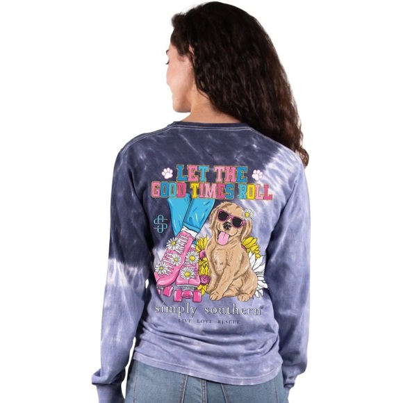 Simply Southern Let the good times roll dog long sleeve shirt - Picture 1 of 4